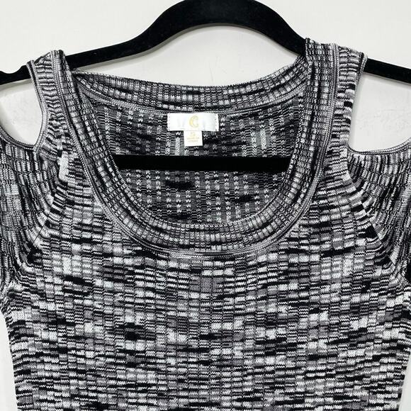 Charming Charlie Sweater Dress Mini Cold Shoulder Knitted Bodycon S Mob Wife - Picture 3 of 11